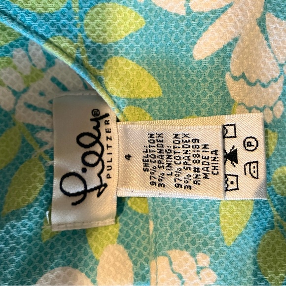 Lilly Pulitzer Blue and Green Sundress Sleeveless Scoop Neck - Picture 6 of 6